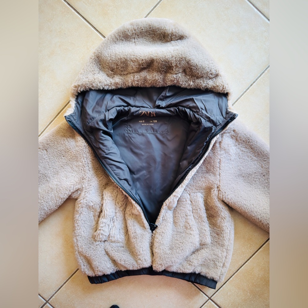 Zara kids faux fur jacket size 8